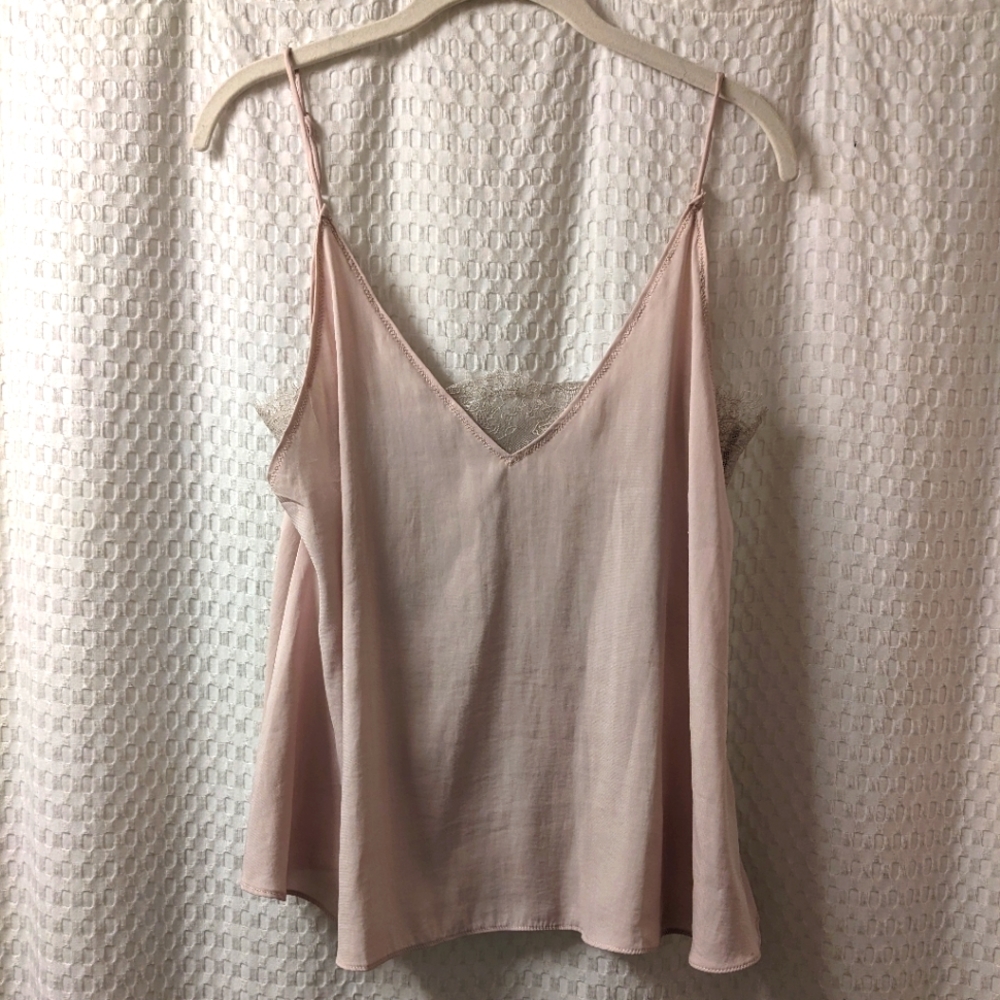 Free People Satin Lace Cami Tank Top xs
